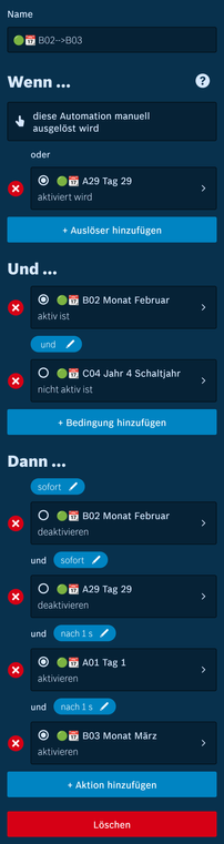 Monatswechsel Februar auf März nicht im Schaltjahr
