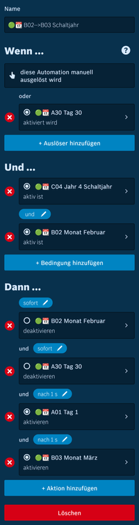 Monatswechsel Februar auf März im Schaltjahr