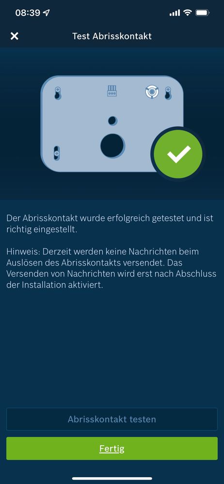 Nach Test des Kontaktes, aber die Warnmeldung im Vollschutzfenster bleibt immer.