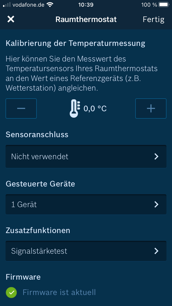 Aufruf Raumthermostat