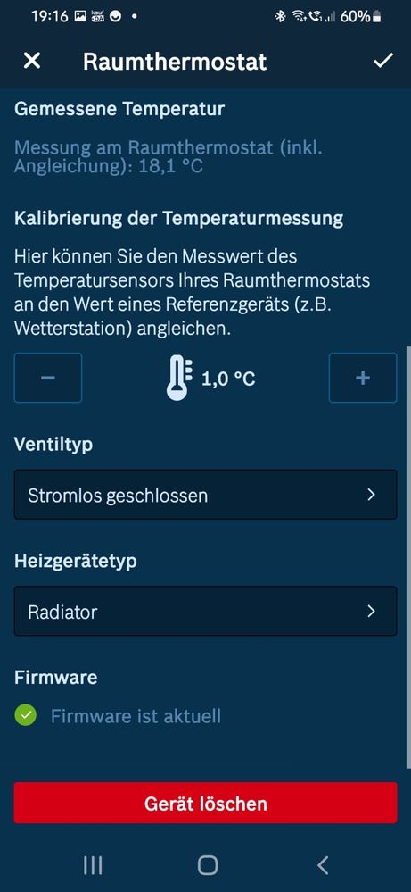 Einstellung Raumthermostat